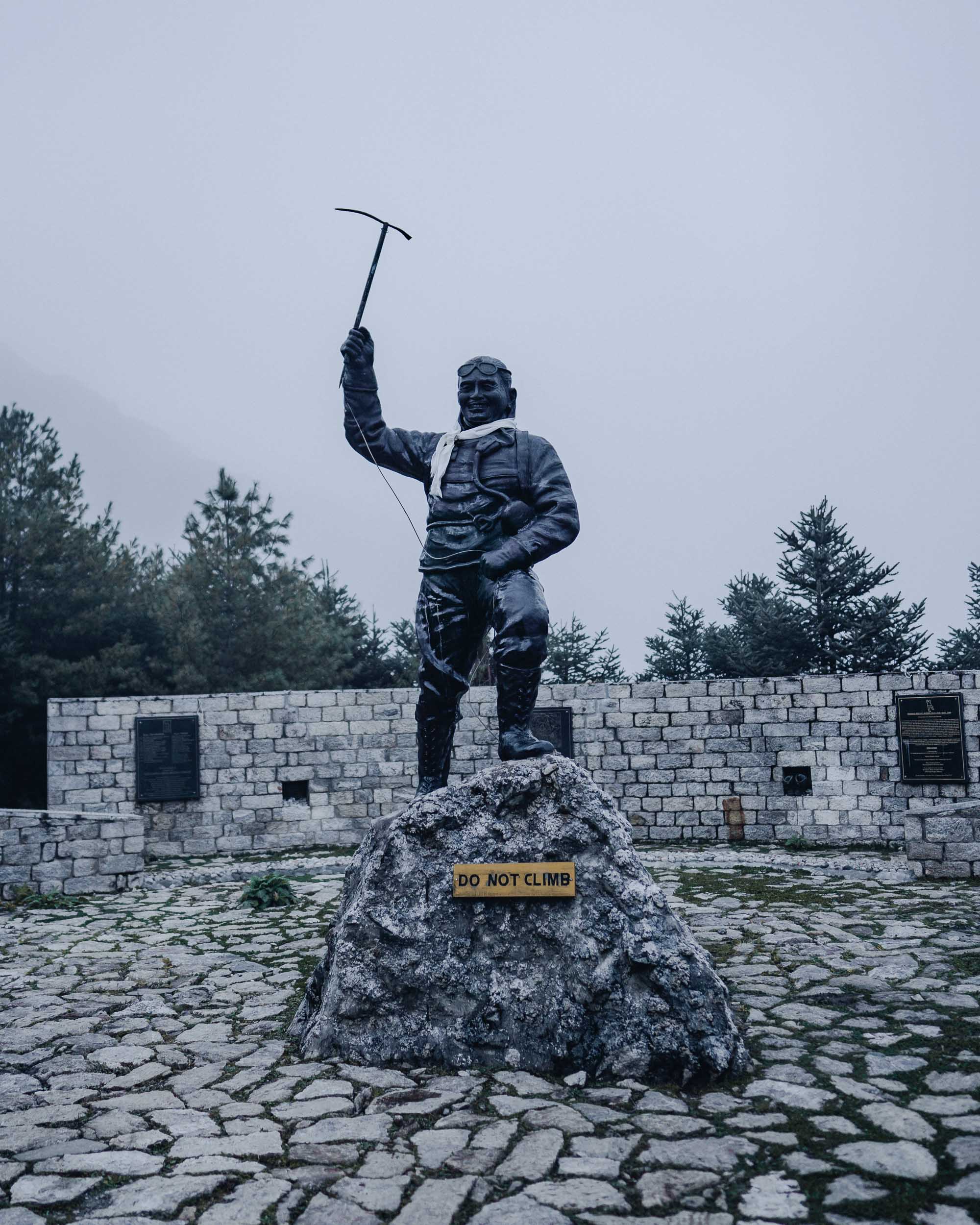 Famous Tenzing Norgay statue namche bazaar