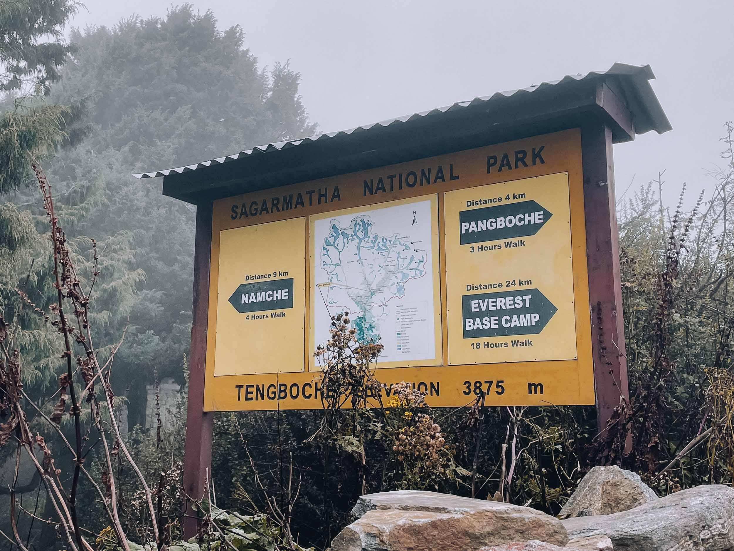 sign to Everest base camp