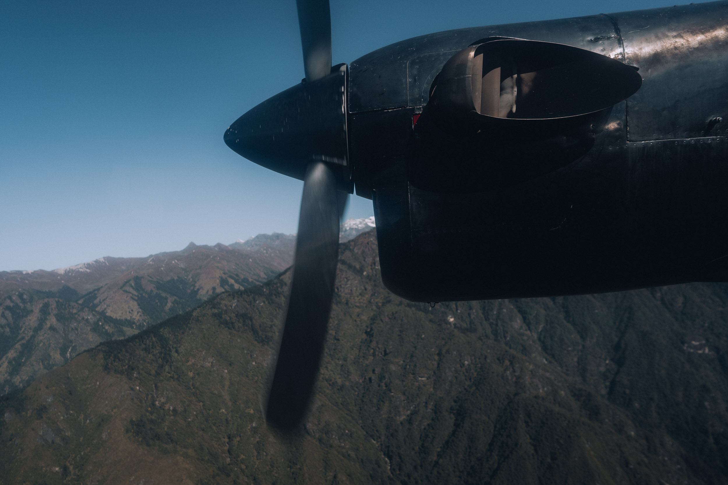 wing view of mountains from the air