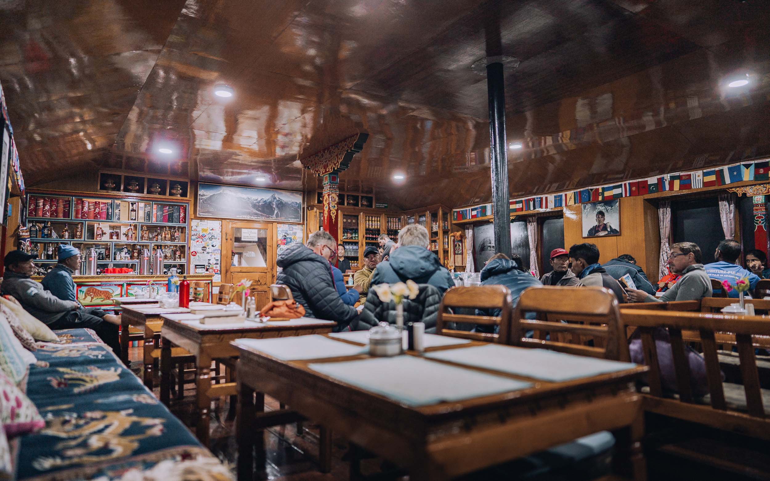 inside the Himalayan Lodge Pheriche