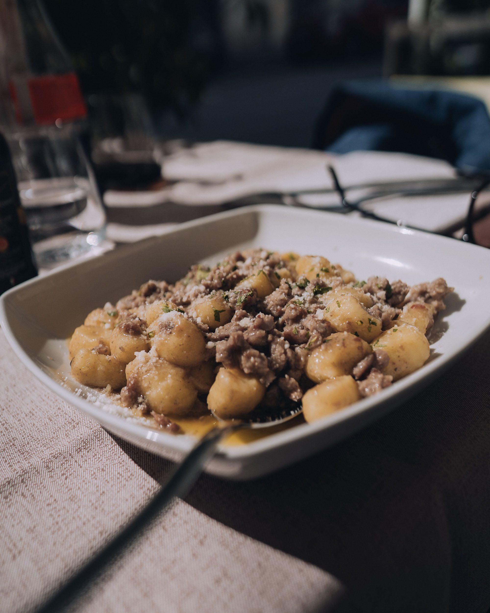 Delicious minced beef Gnocchi in Modica