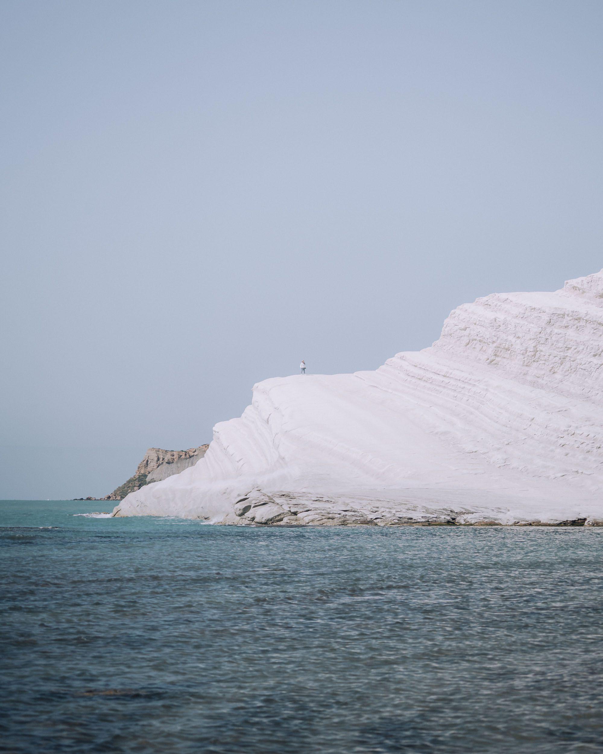 Walking on the Scala dei turchi in Sicily