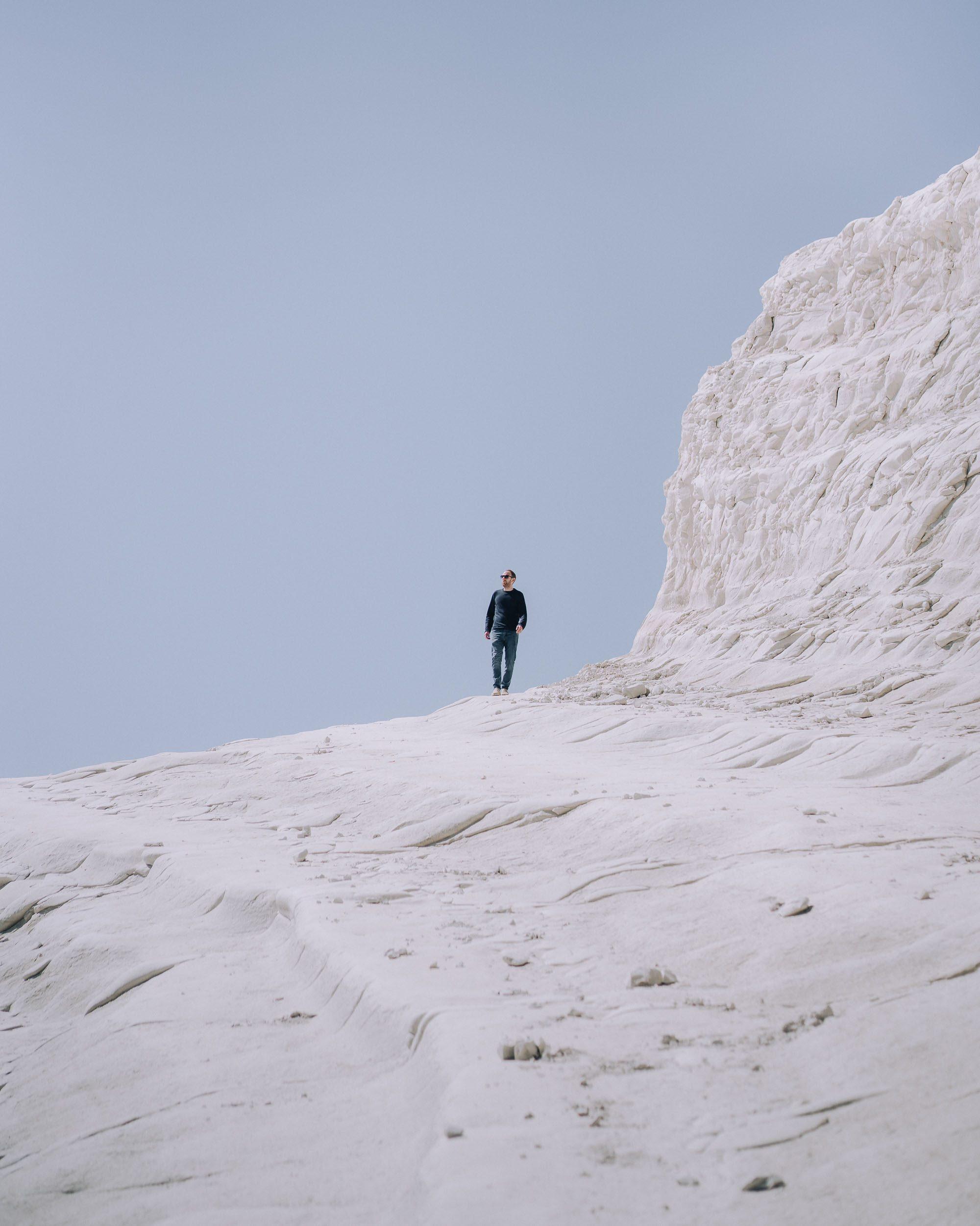 Walking on the Scala dei turchi in Sicily